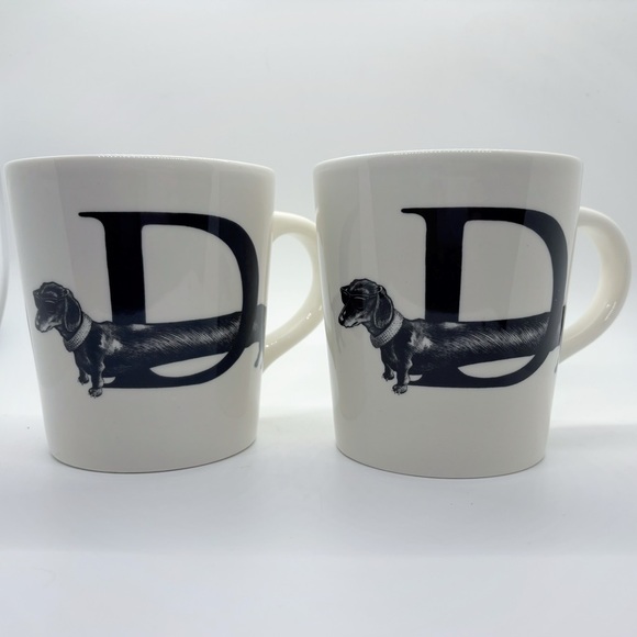 Williams Sonoma Other - Williams Sonoma Set of 2 Rory Dobner Diamond Dog Dachshund Collectable Mugs